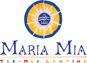 Maria Mia Tex-Mex Cantina Restaurant Bar logo with a stylized sun above the name in College Station, Texas.