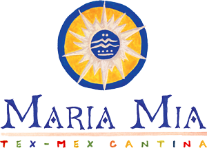 Maria Mia Tex-Mex Cantina Restaurant Bar logo with a blue and yellow sun above the name.