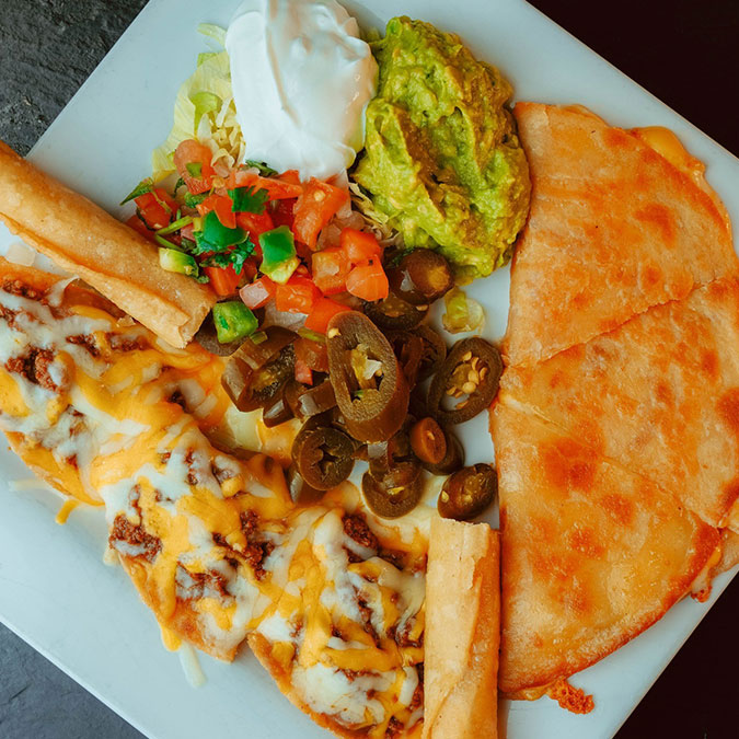 A plate from Maria Mia Tex-Mex Cantina Restaurant Bar in College Station, Texas.